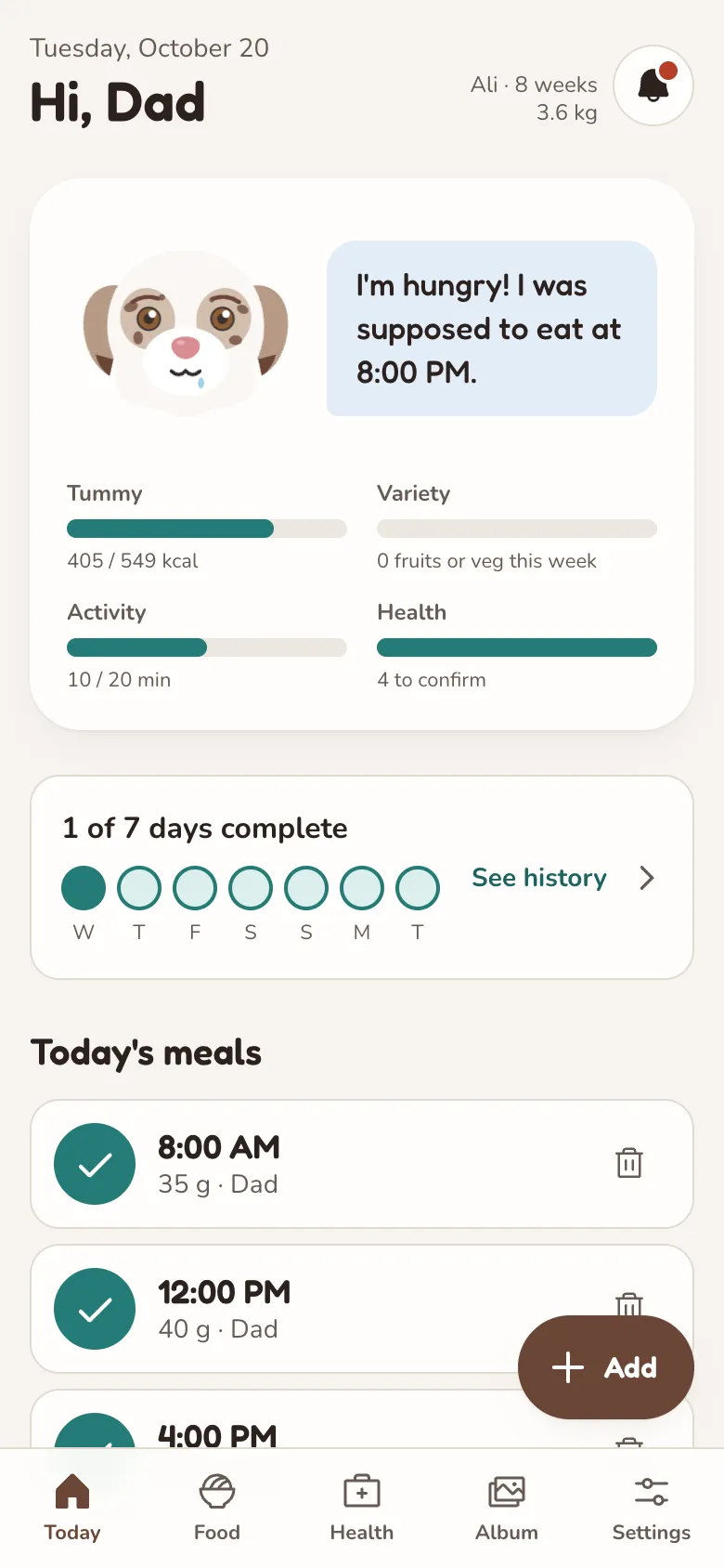 The app's Today screen